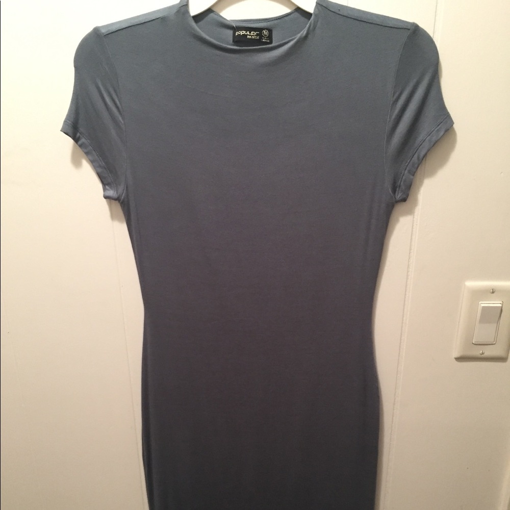 Sage green fitted midi dress